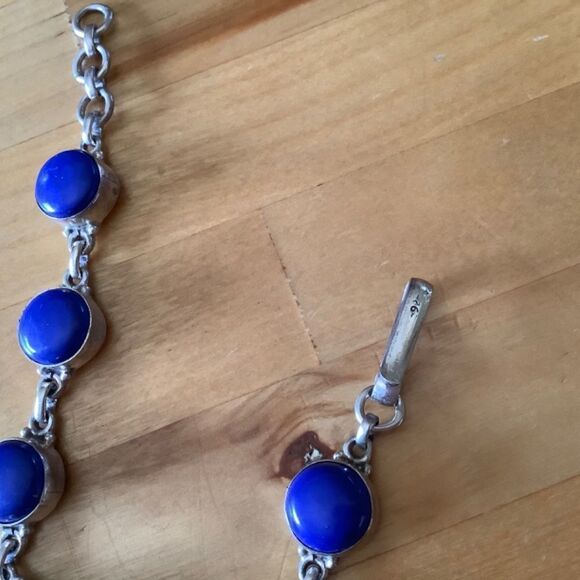 Sterling SILVER 925 LAPIS LAZULI WOMAN BRACELET​​ - Picture 3 of 7